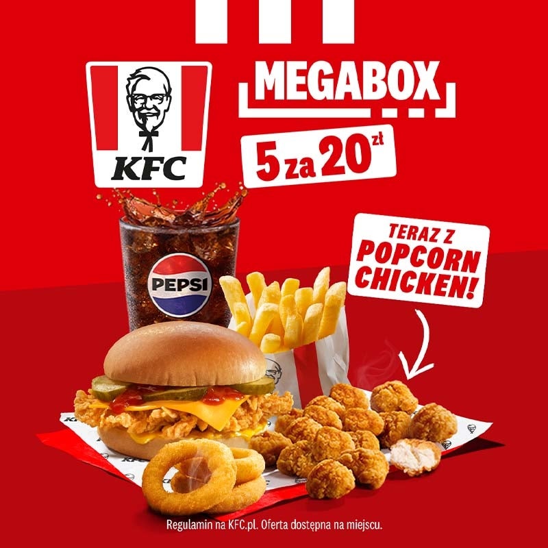Tylko teraz w KFC! MEGA BOX Z POPCORN CHICKEN